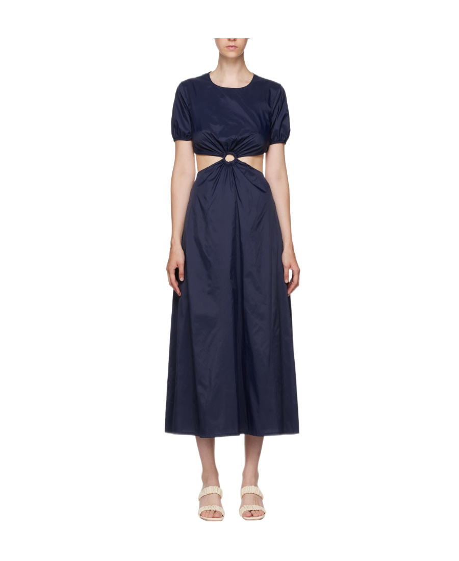 Staud Navy Calypso Midi Dress In Black