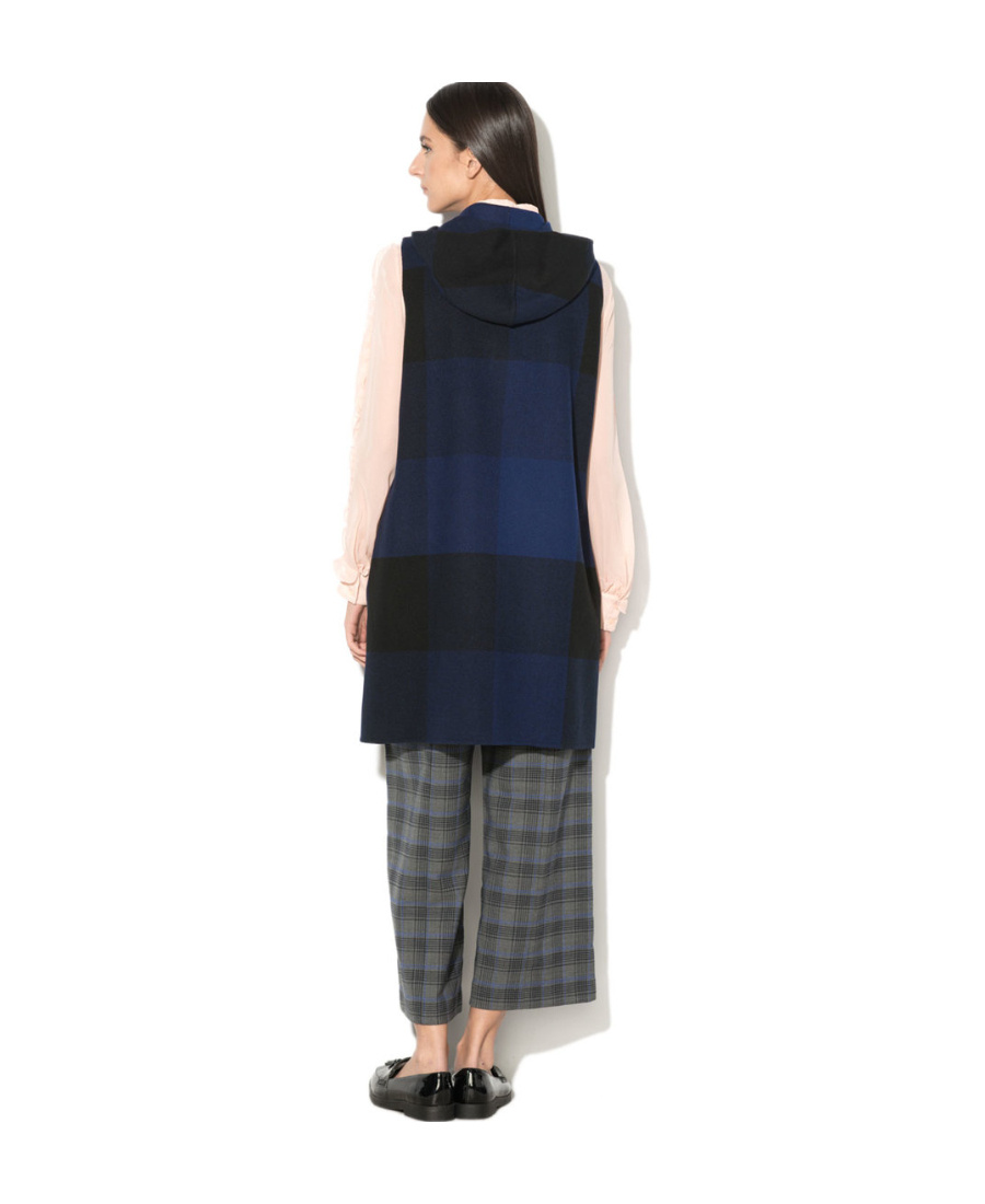 Sportmax Wool Checkered Vest In Black