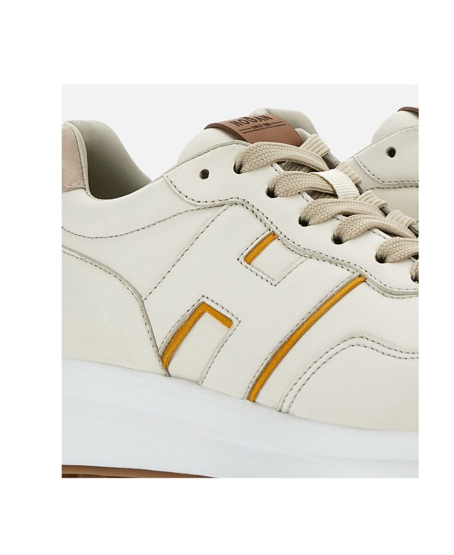 Hogan H669 Suede And Leather Sneakers In White