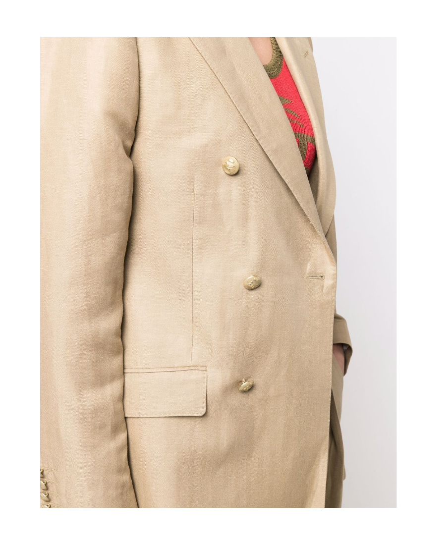 Shop Etro Double-breasted Jacket In Nude