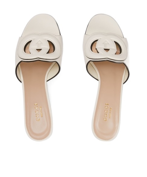 Gucci Interlocking G High Heeled Sandals In Gold