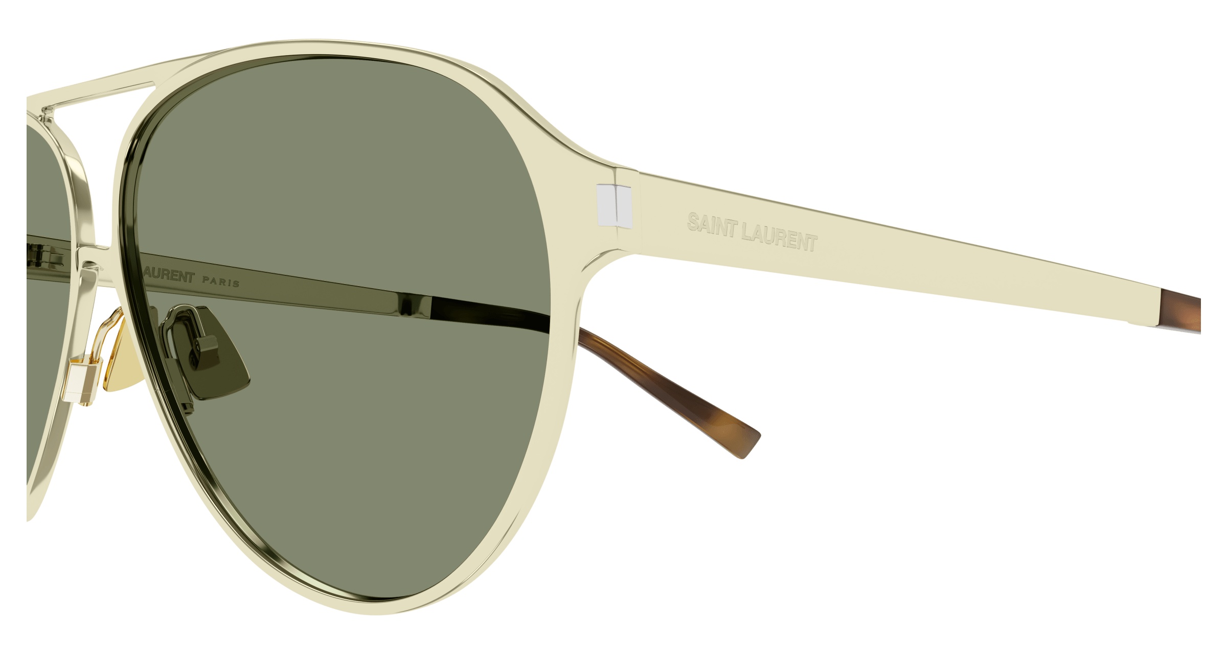 Saint Laurent Aviator Sunglasses In Green