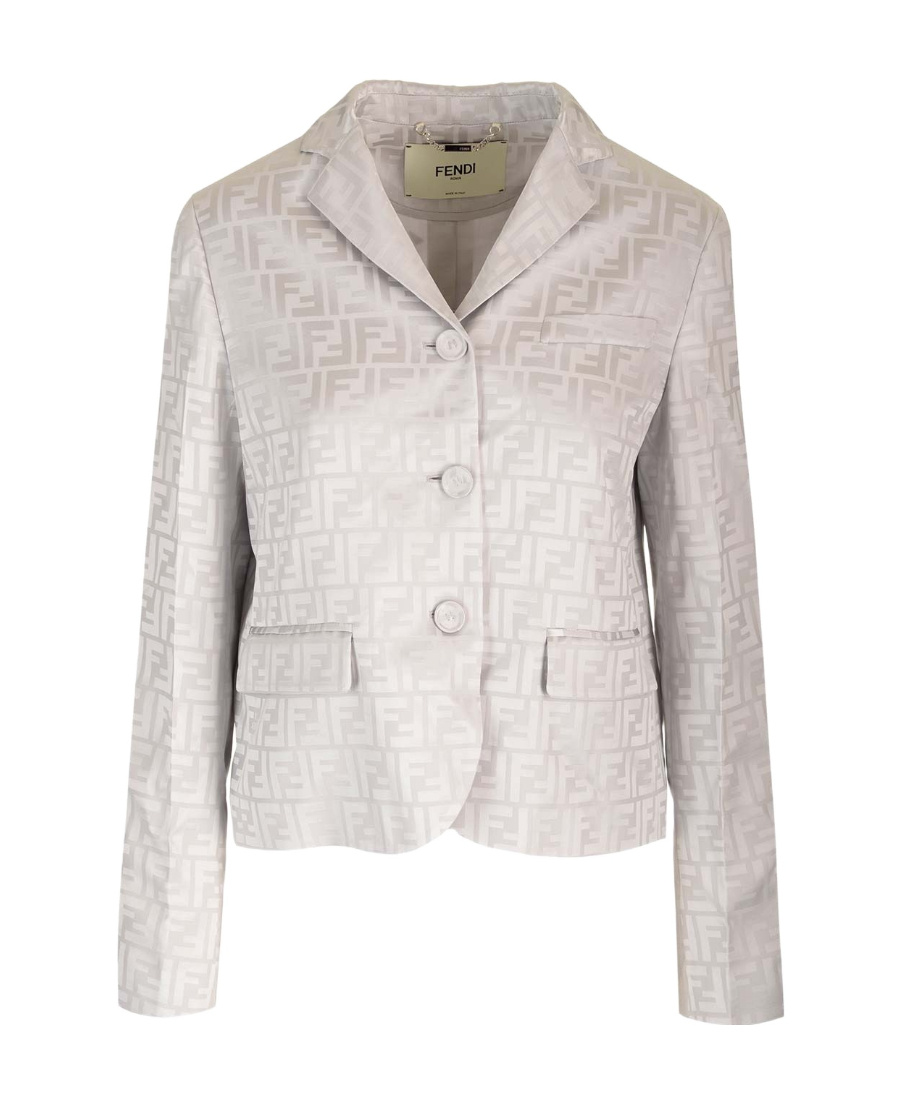 Fendi Crepe Satin Blazer In Nude