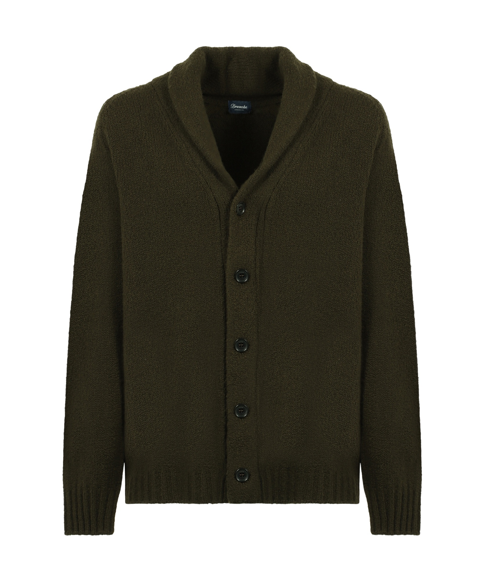 Drumohr Long-sleeved Knitted Cardigan In Black
