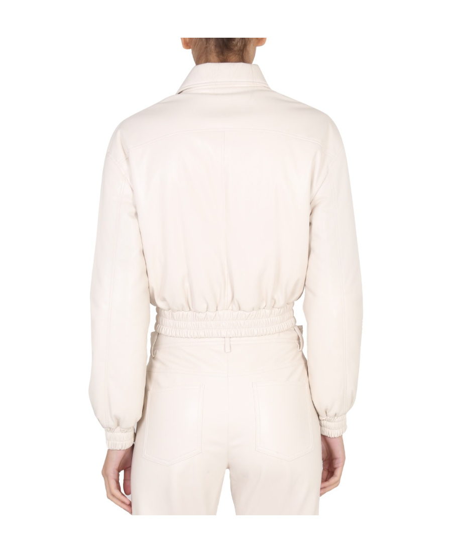 Msgm Collared Neck Jacket Elasticated Hem In Pink
