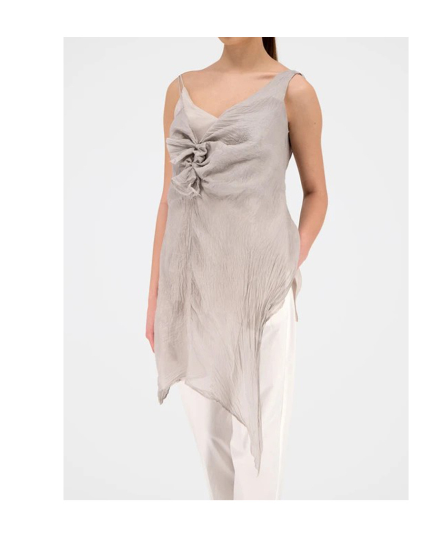 Marc Le Bihan Asymmetrical Design Vest In Nude
