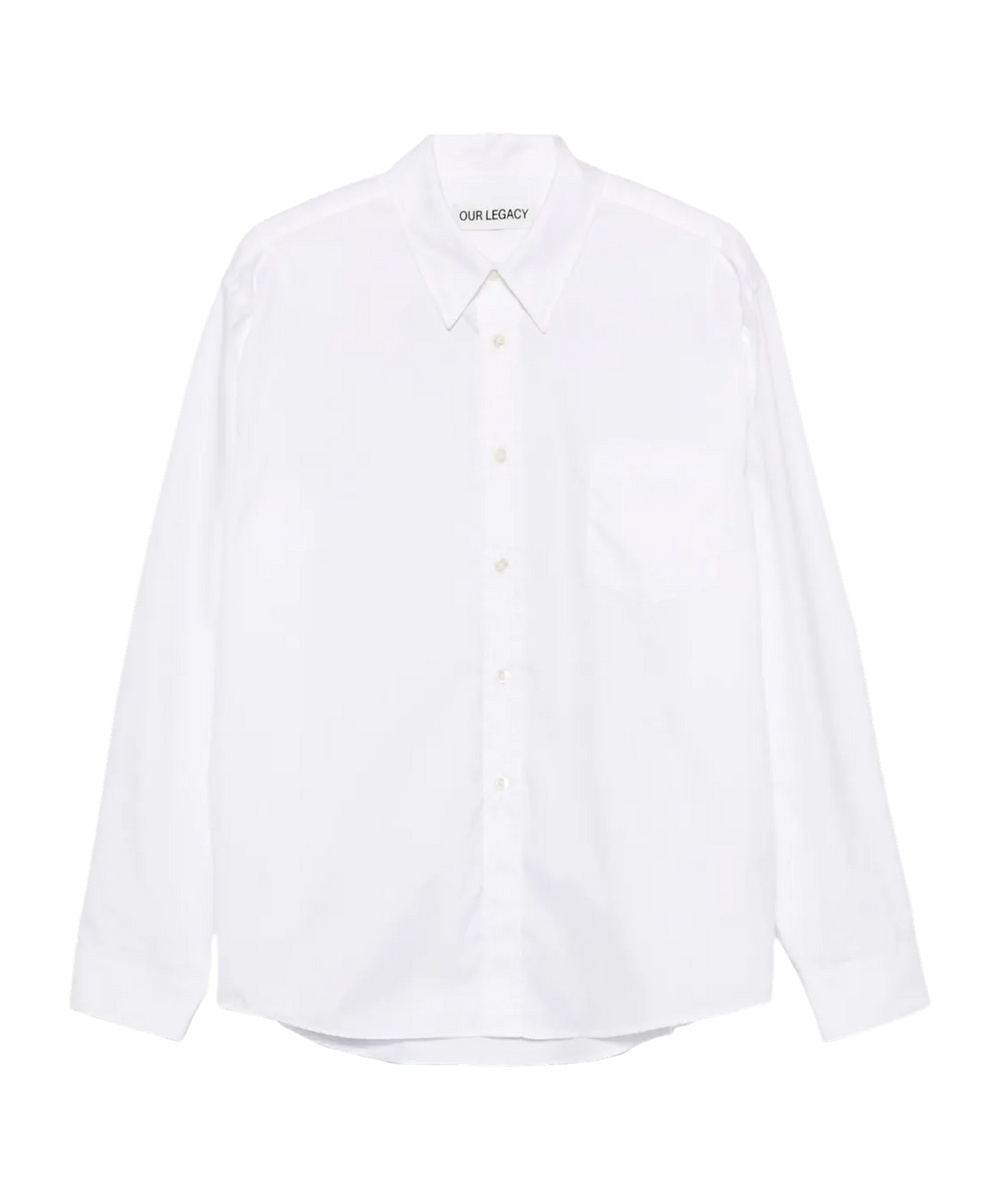 Our Legacy Cotton Shirt Featuring Chest Pocket And Long Sleeves In White