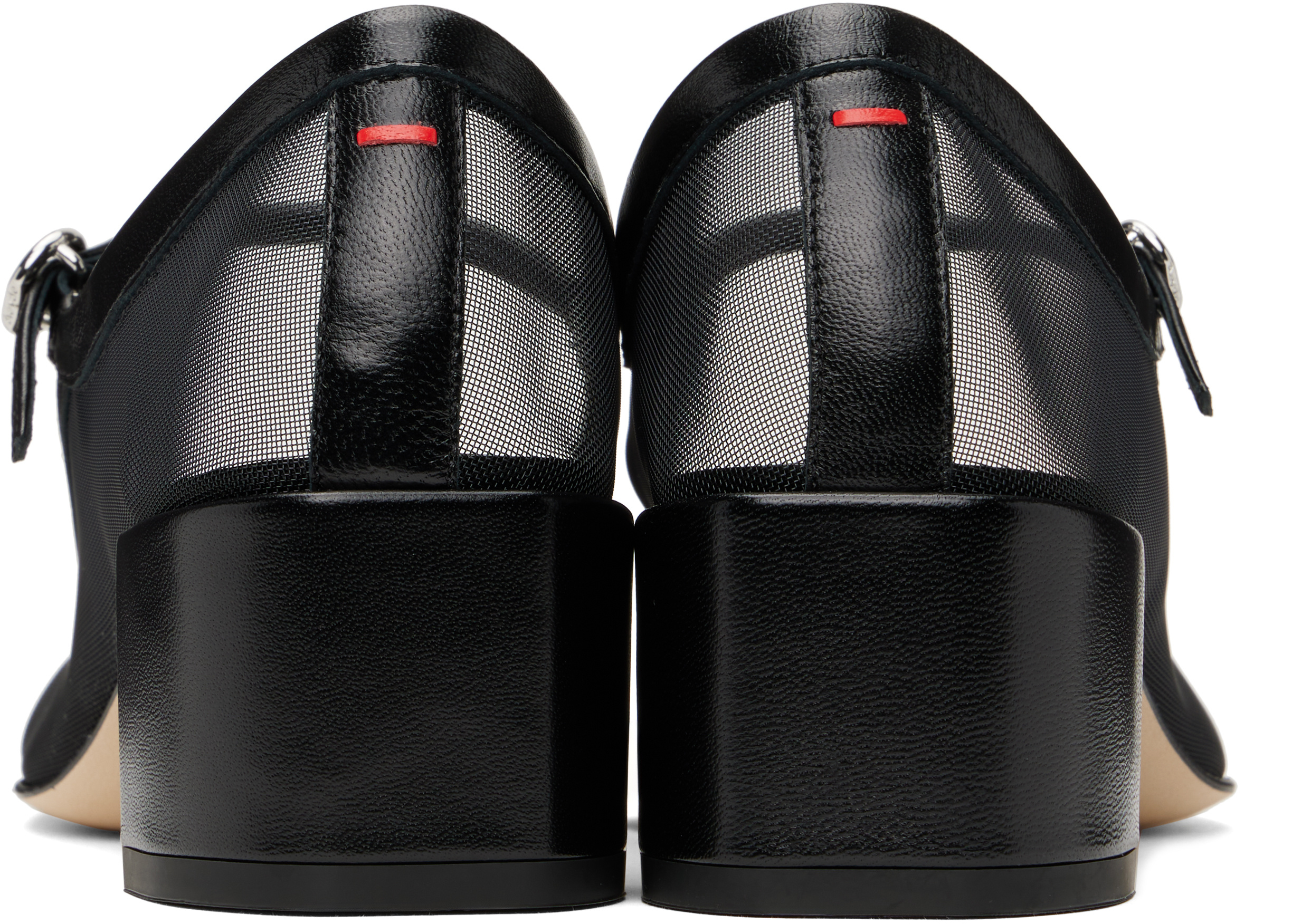 Aeyde Aline Mesh Mary Janes In Black