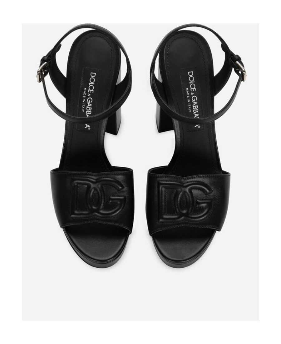Dolce & Gabbana Ankle Strap Block Heel Sandals In Black