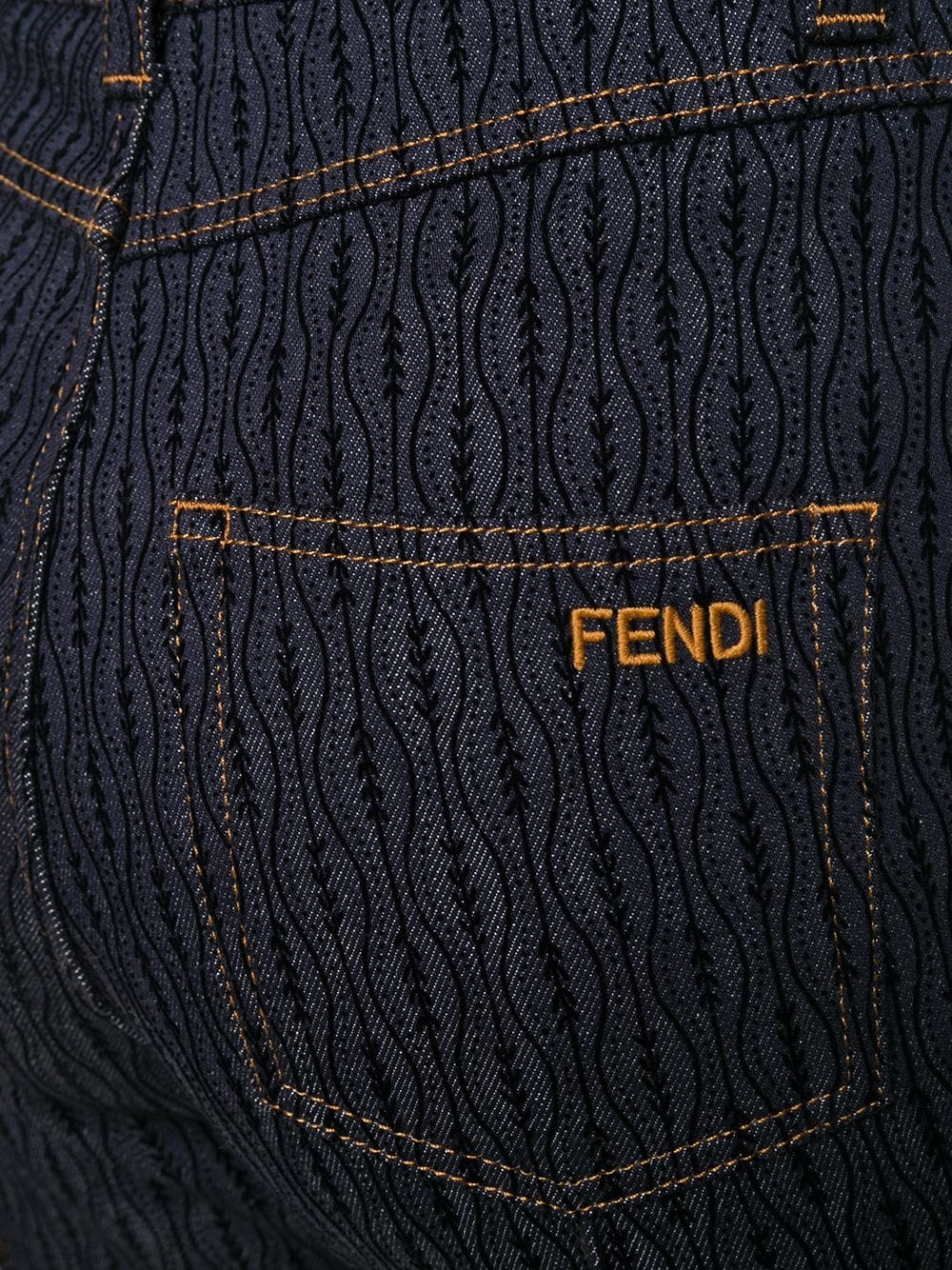 FENDI RAISED SEAM PATTERN JEANS 