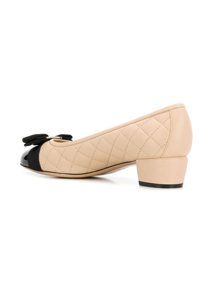 FERRAGAMO BOW-DETAIL QUILTED PUMPS 