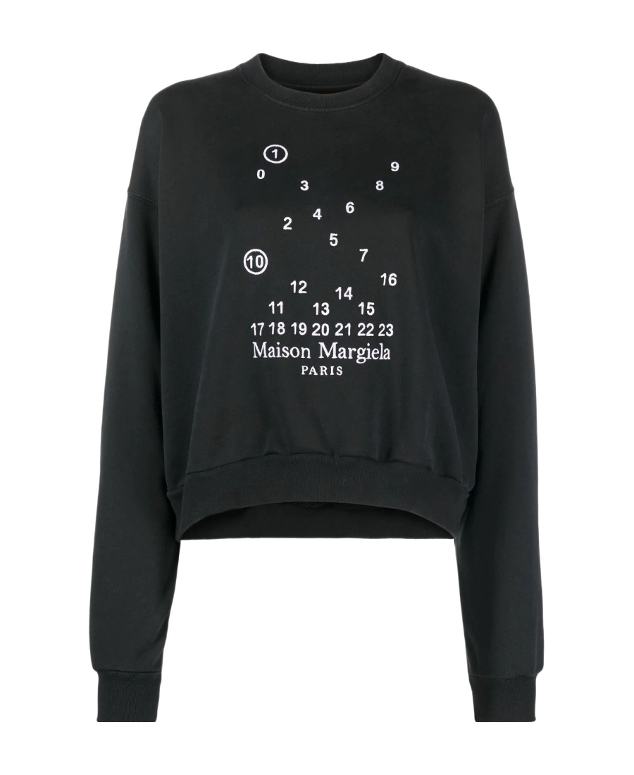 Maison Margiela Digital Logo Printed Sweater In Black