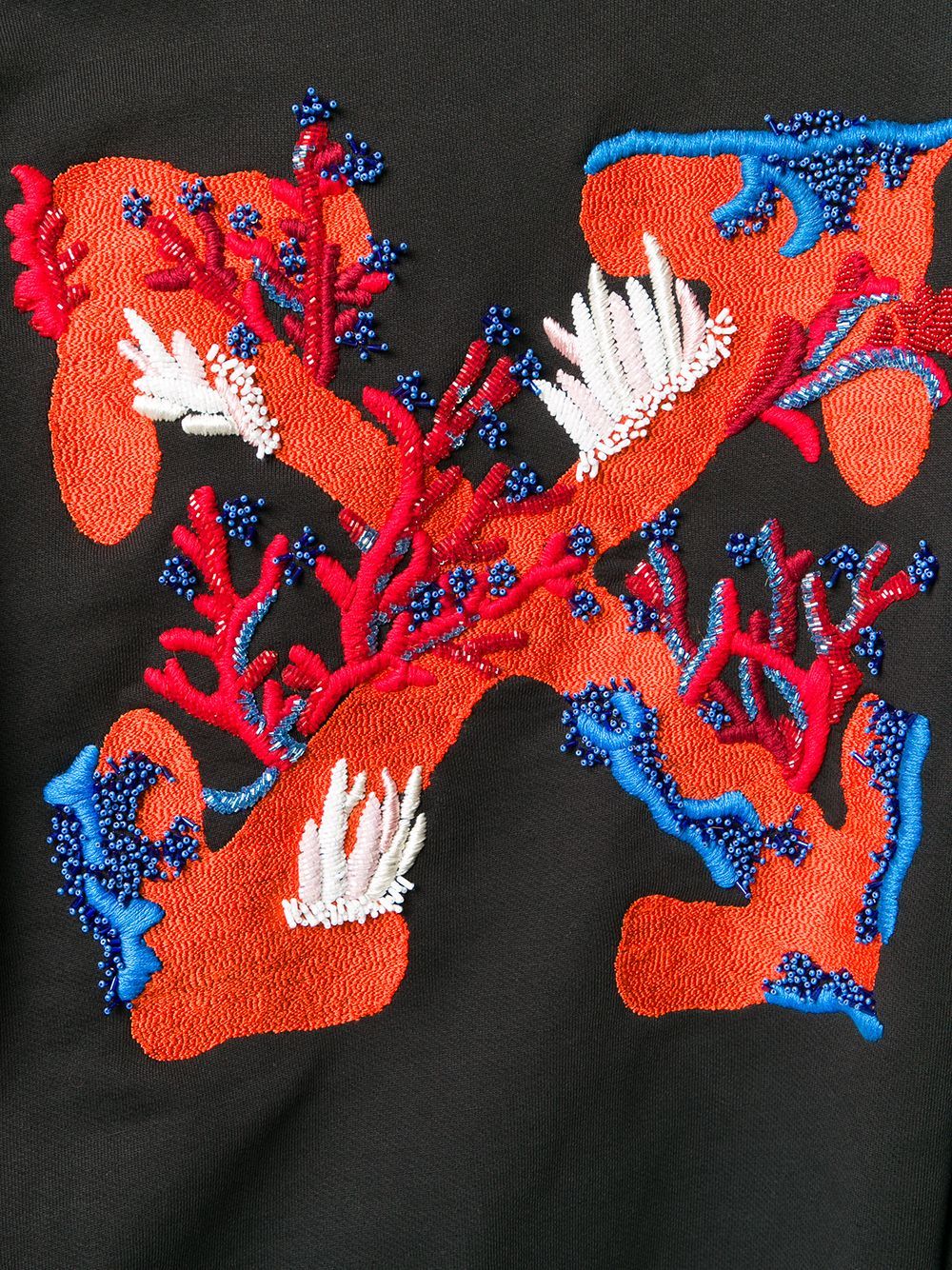 Off-white Coral-embroidered Oversized Jumper In Black