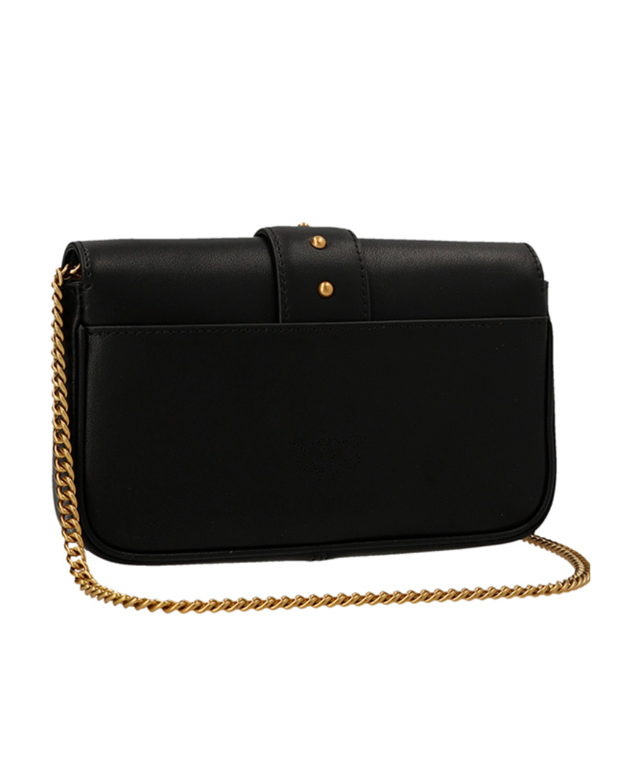 Shop Pinko Love Mini Icon Crossbody Bag In Black