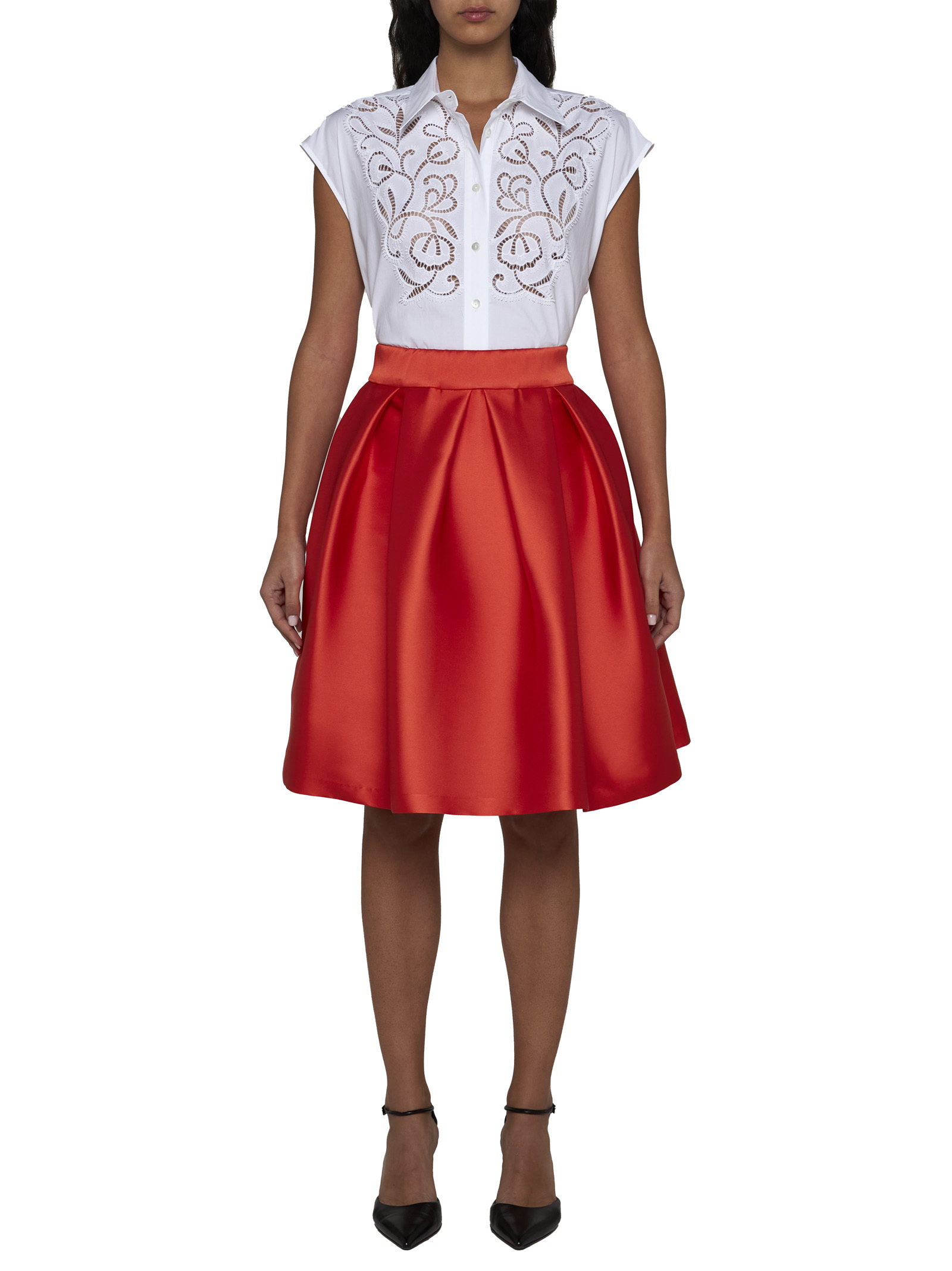 P.a.r.o.s.h Embroidered Sleeveless Shirt In White