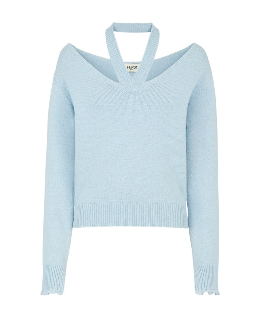 FENDI FENDI OFF-THE-SHOULDER LONG-SLEEVED PULLOVER