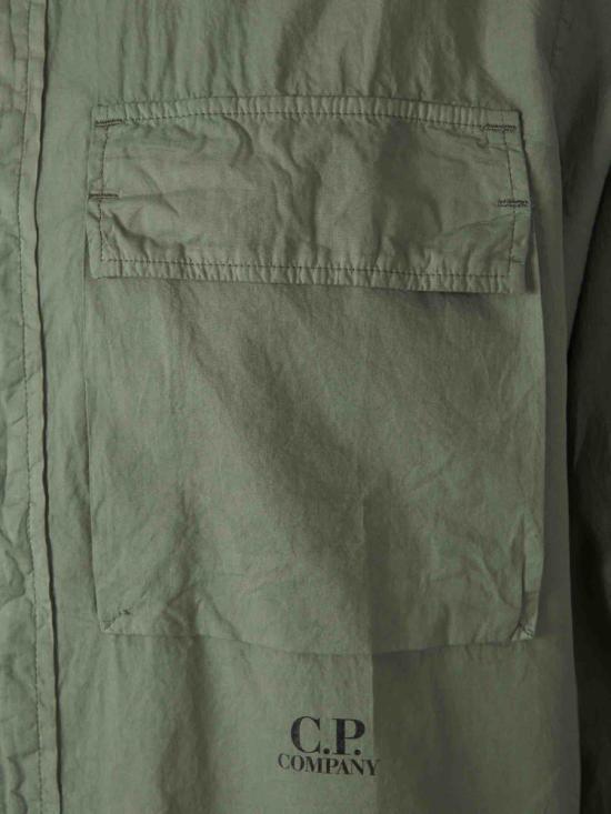 C.p. Company Logo-print Shirt Jacket In Green