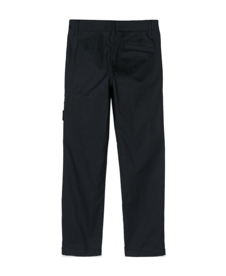 Stone Island Compass Decal Casual Pants In Blue