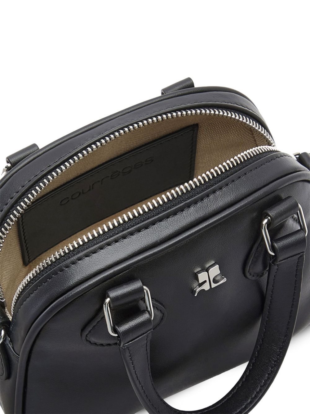 Courrèges Adjustable Strap Shoulder Bags With Silver Hardware In Black