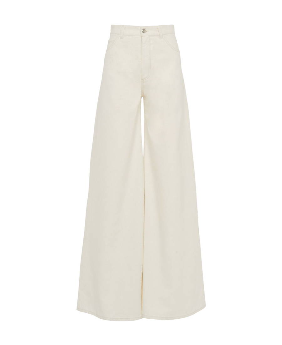 Chloé High Waisted Wide-leg Trousers In White