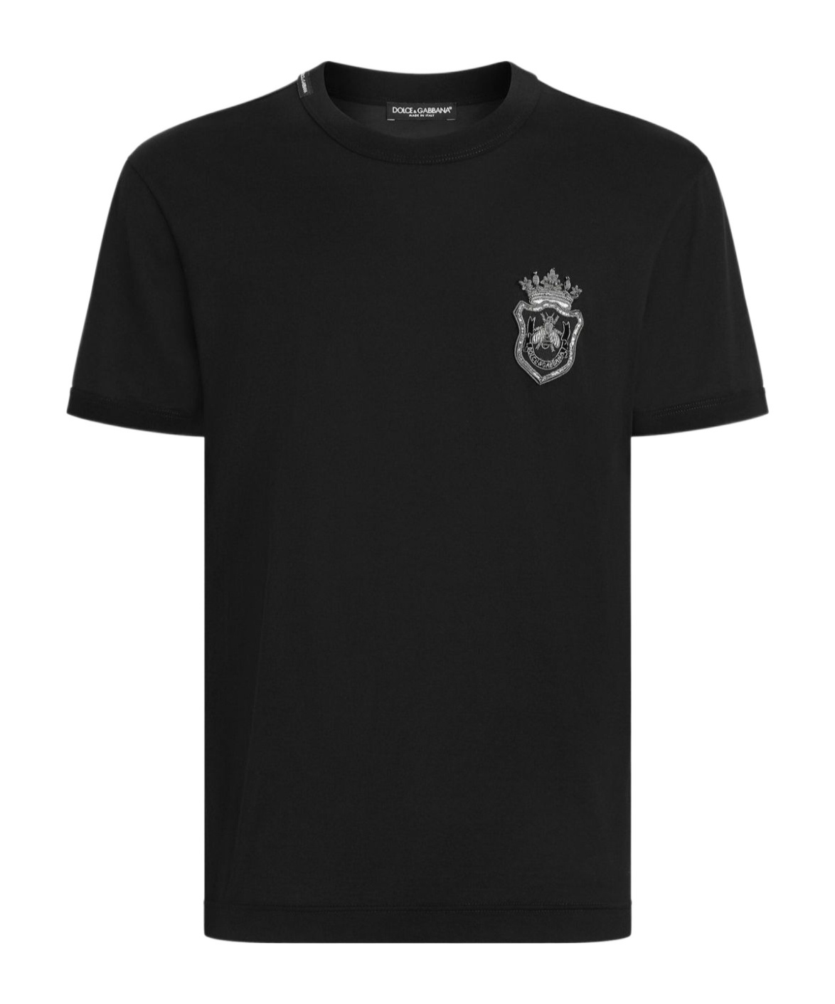 Shop Dolce & Gabbana Embroidered Logo T-shirt In Black