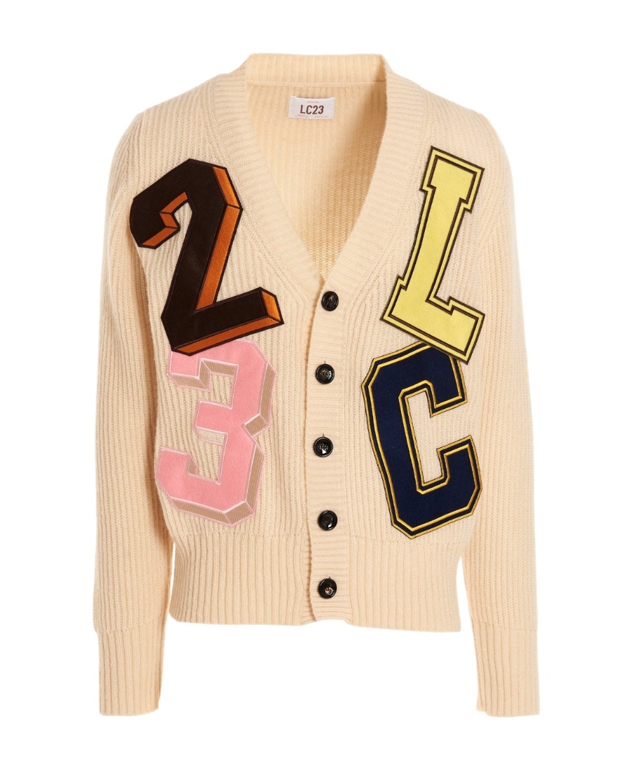 Lc23 V-neck Long-sleeved Sweater In Nude