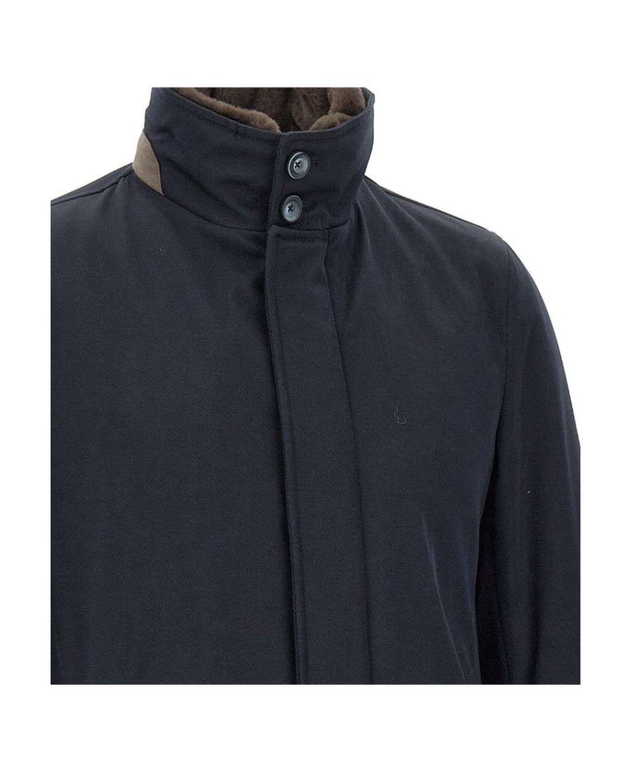 Herno Stand-up Collar Wool Jacket In Black