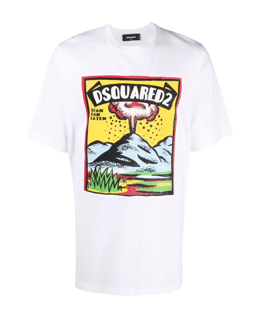 Dsquared2 Graphic-print Cotton T-shirt In White