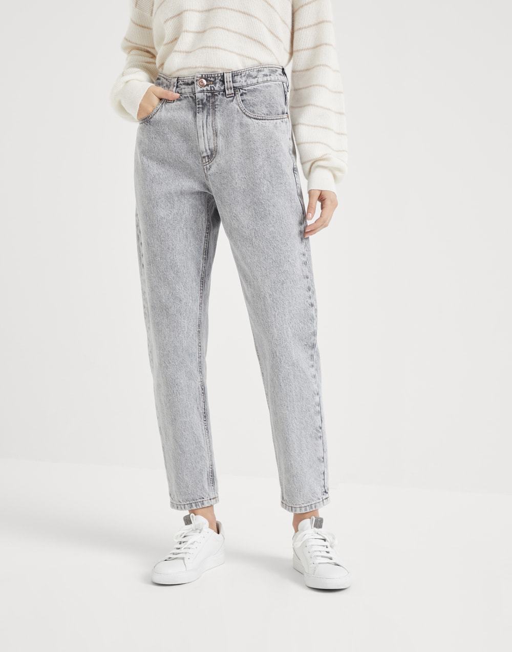 Brunello Cucinelli Straight-leg Mid-rise Jeans In Gray