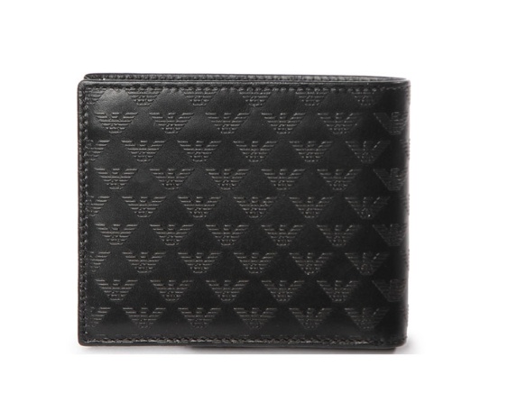 Emporio Armani Logo Details Wallet In Black