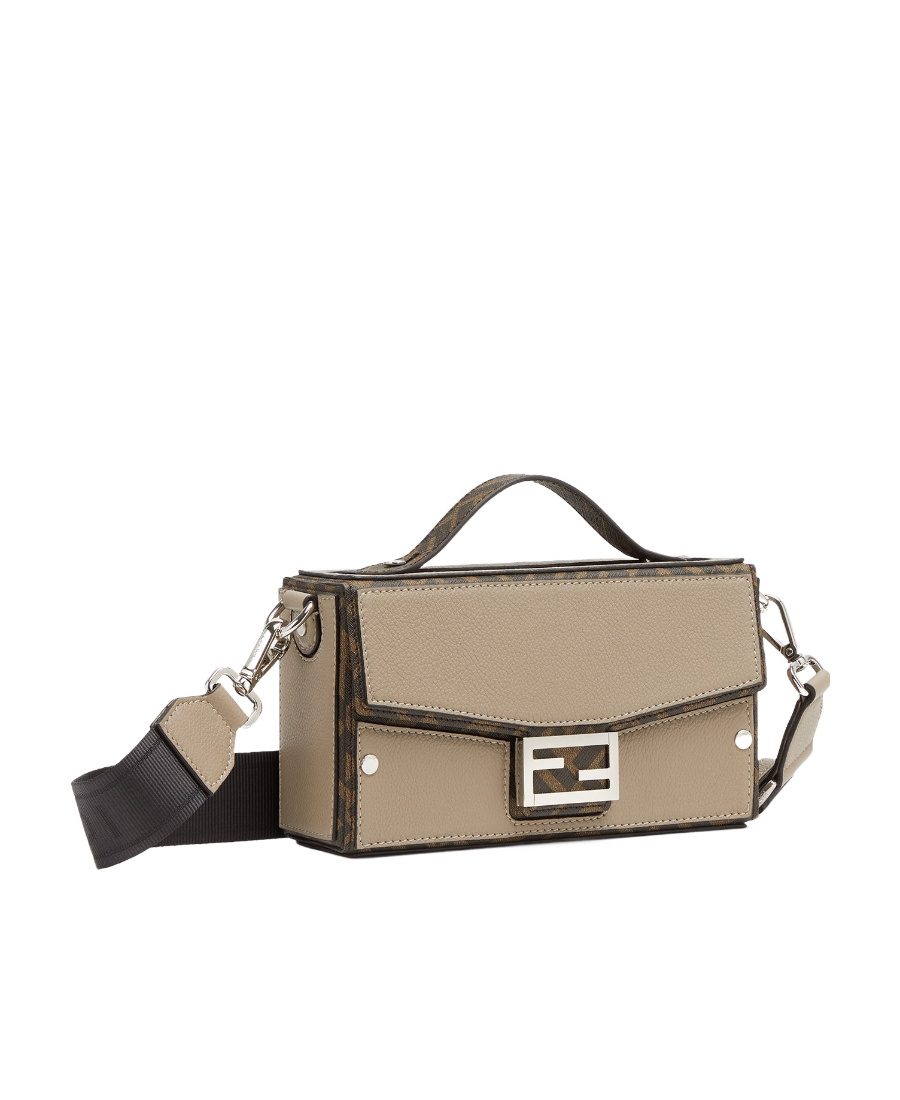 Fendi Ff Soft Trunk Baguette In Nude