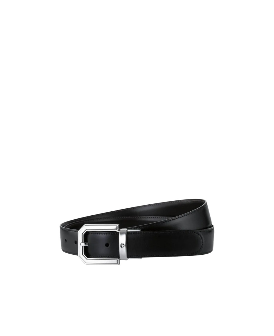 Montblanc Logo Buckle Belt In Black