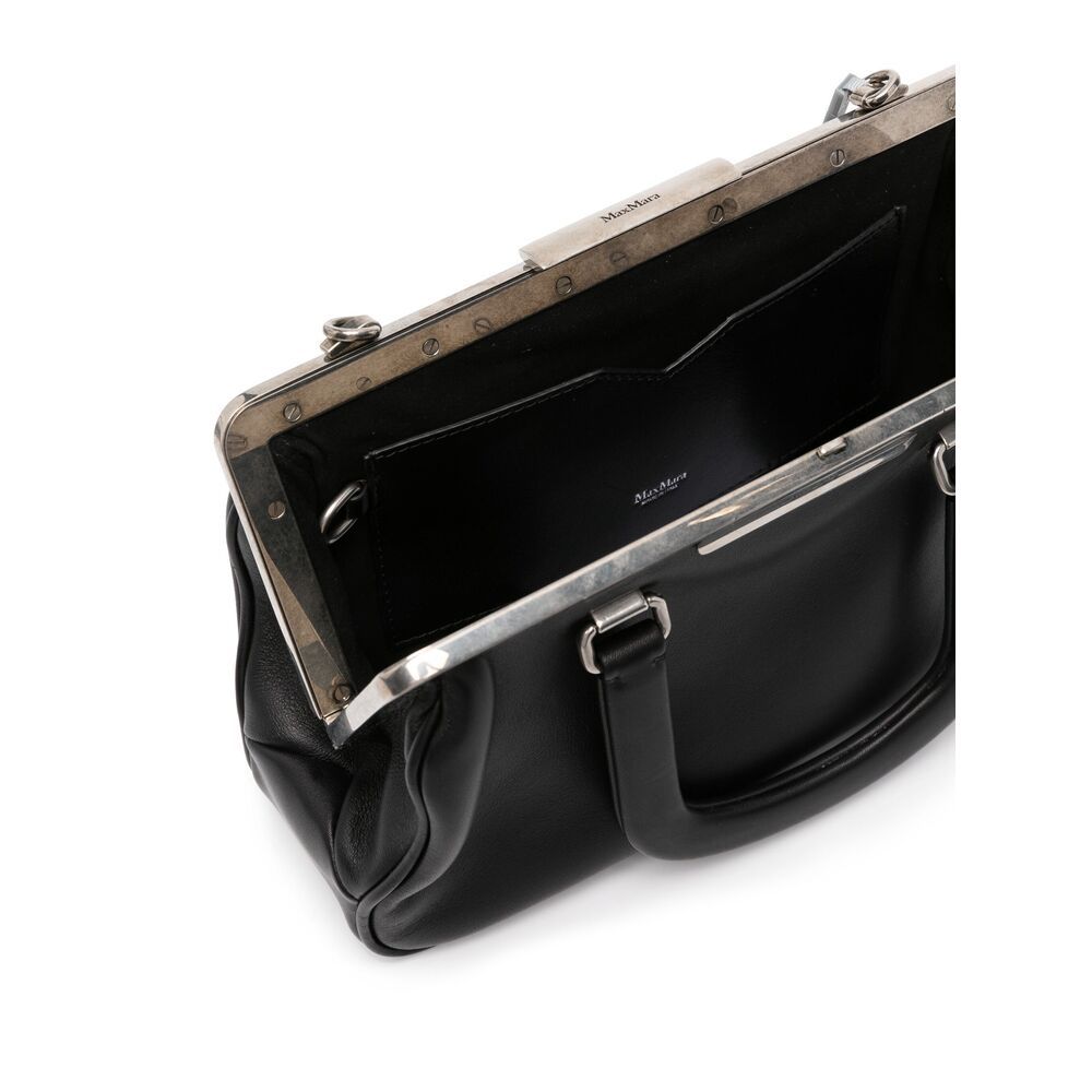 Max Mara Logo Detailed Top Handle Bag In Black