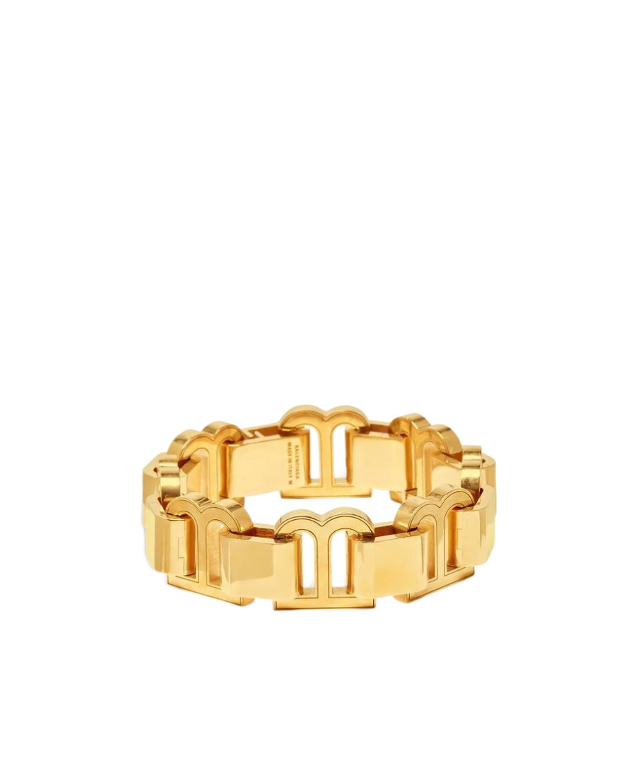 Balenciaga Hourglasses Logo-plaque Bracelet In Yellow