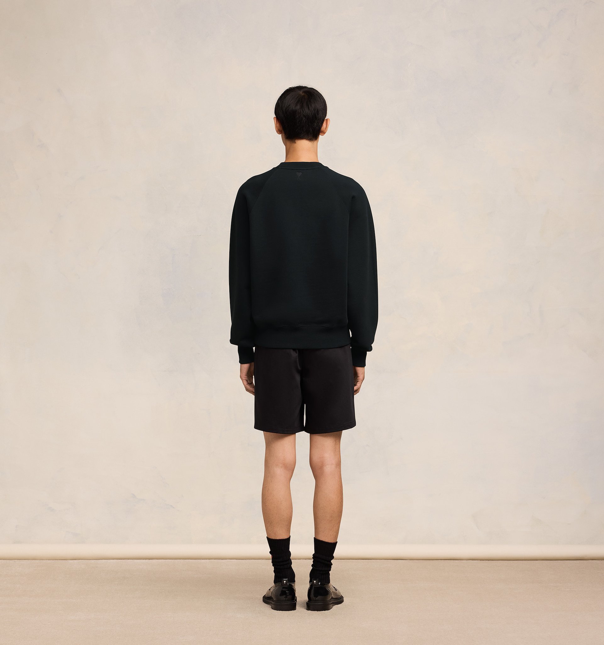 Ami Alexandre Mattiussi Black Crewneck Sweatshirt With Logo Lettering Detail On The Front And Adc Logo Embroidery On The Rea In Black