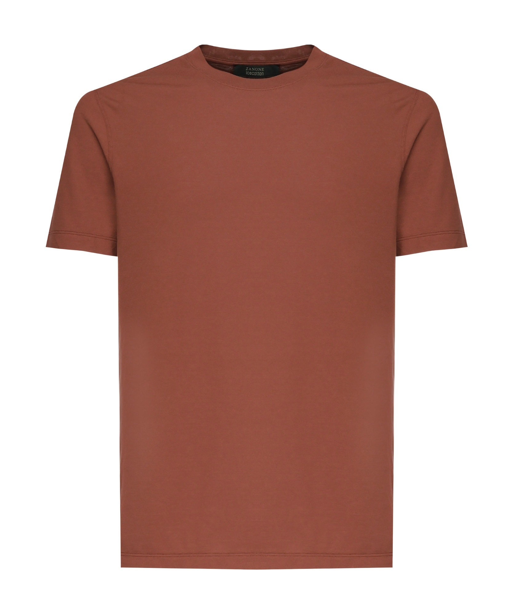Zanone Crew-neck Short-sleeves T-shirt In Brown