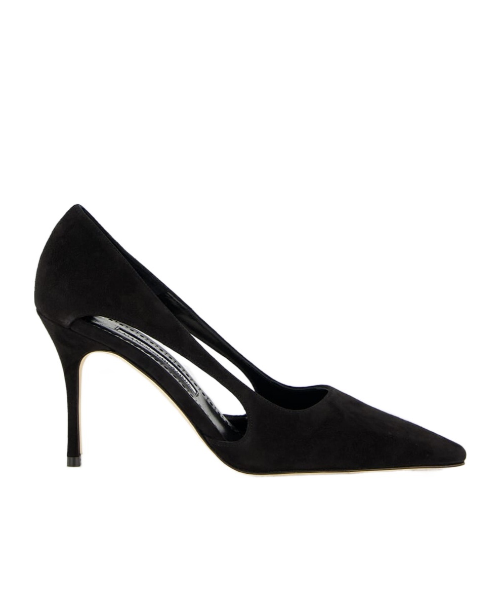 Manolo Blahnik Boukefalos Suede Cut-out Pumps In Animal Print