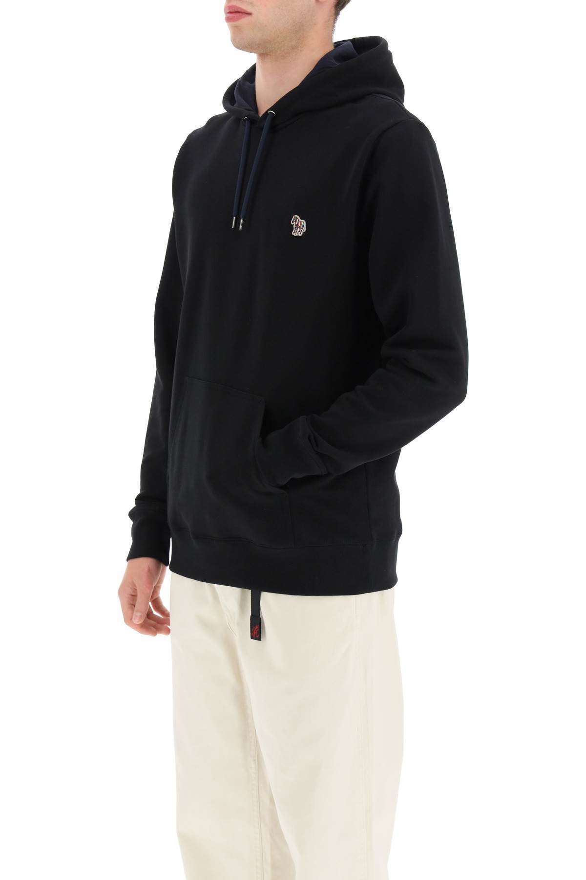 Ps By Paul Smith Zebra-patch Pullover Hoodie In Black
