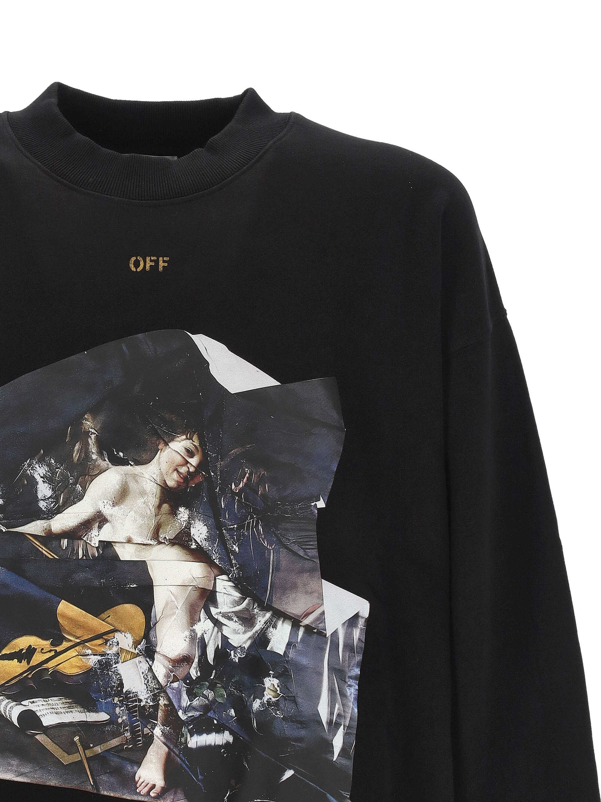 Off-white Long-sleeved Sweater In Black