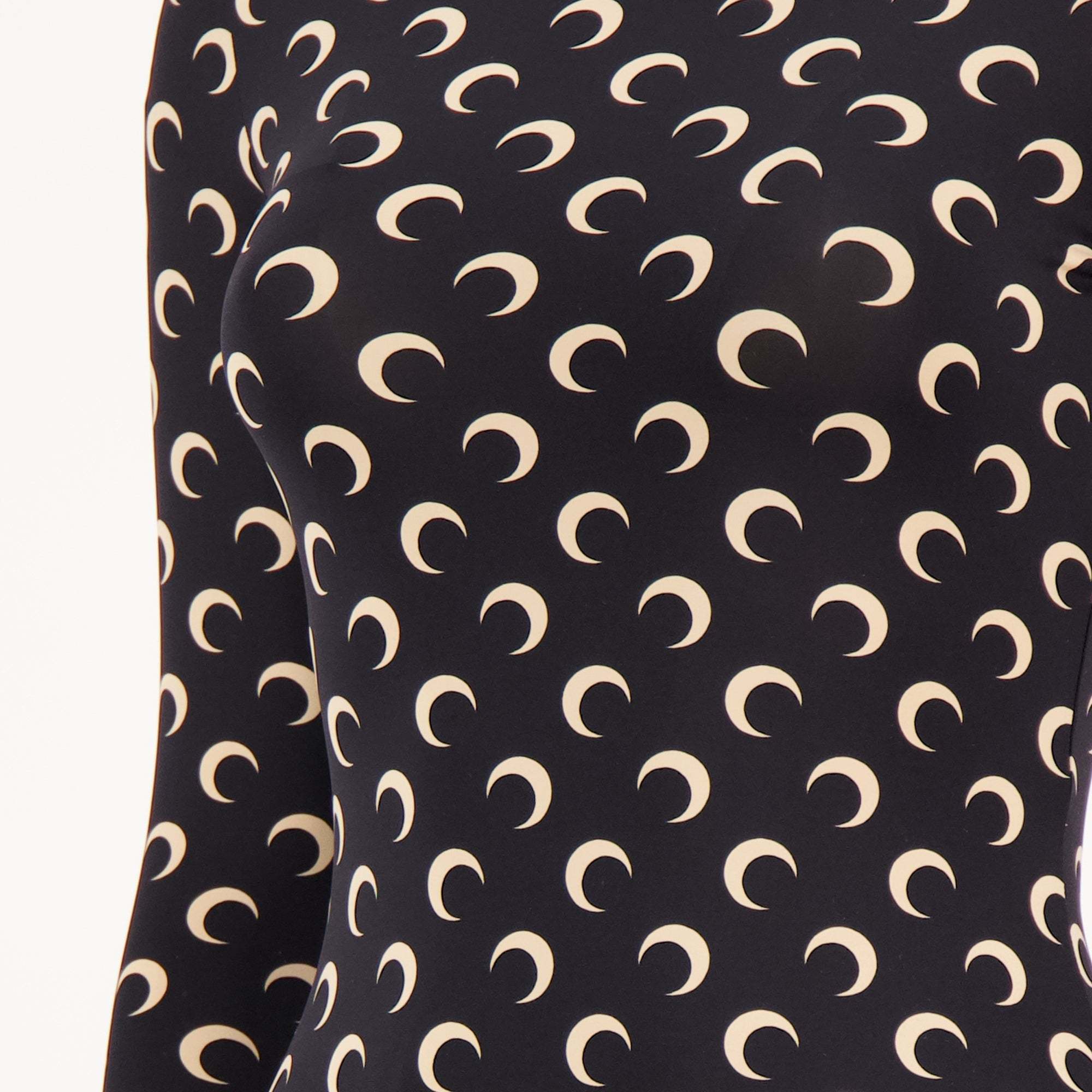 Marine Serre Celestial Pattern Long Sleeve Short Jumpsuit In Black