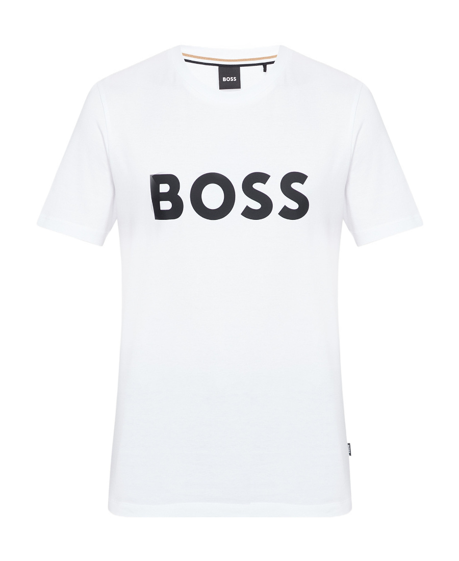 Hugo Boss Logo-print Crew-neck T-shirt In White