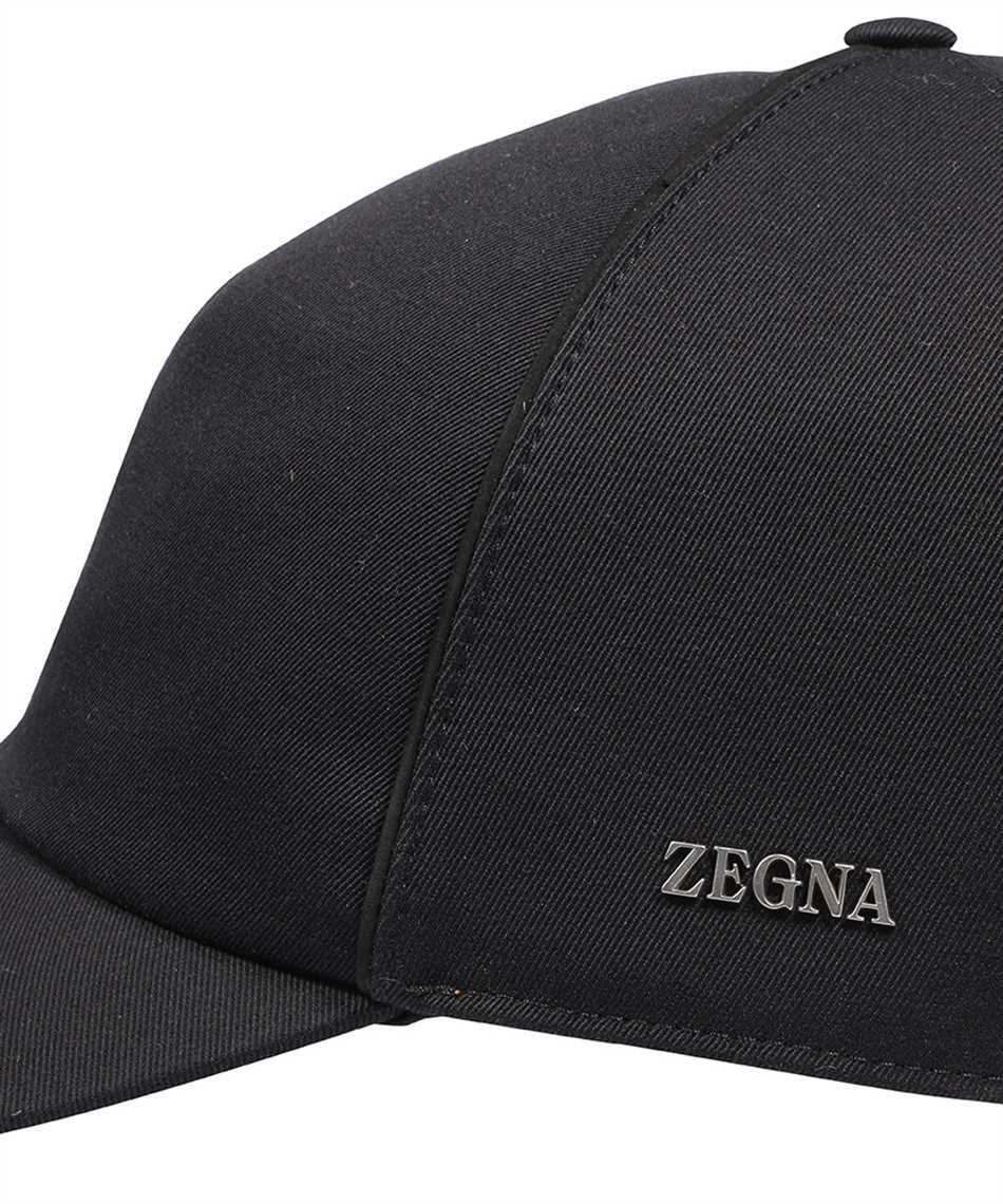 Zegna Casquette En Oasi Cashmere Bleu Foncé In Black