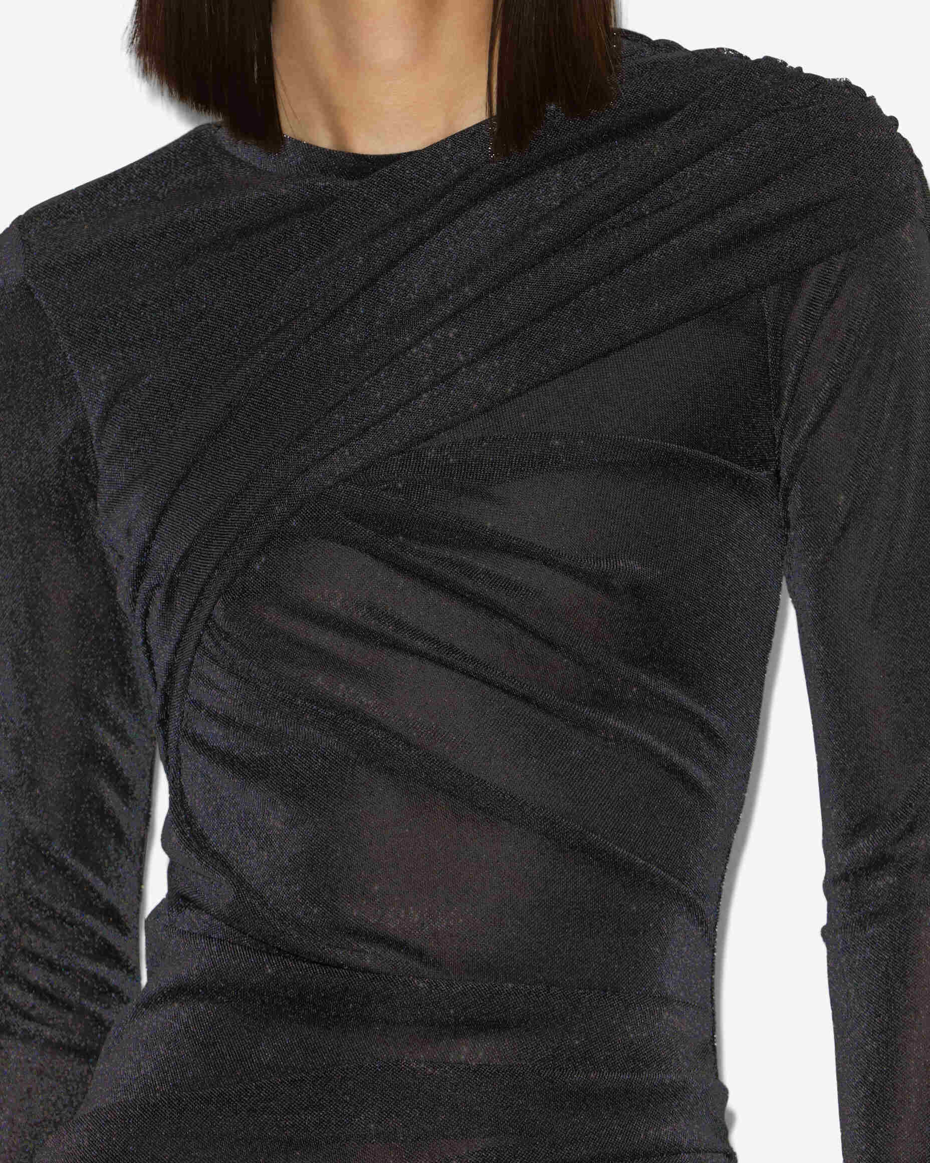 Isabel Marant Denise Short Draped Lurex Dress In Black