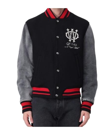 Off-white Long-sleeved Casual Jacket In Black