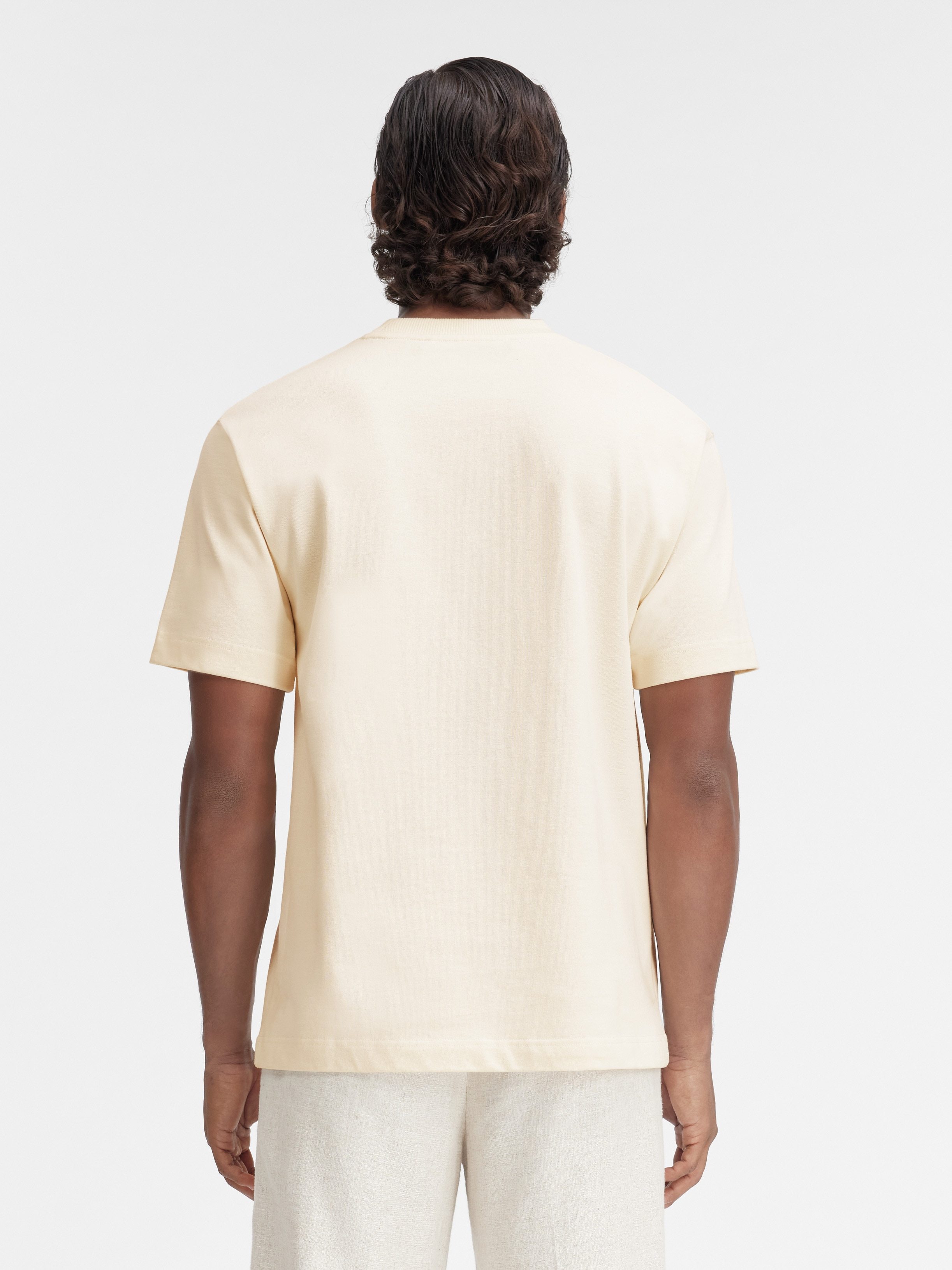 Jacquemus 'le T-shirt Gros Grain' Beige T-shirt With Logo Patch On The Front In White