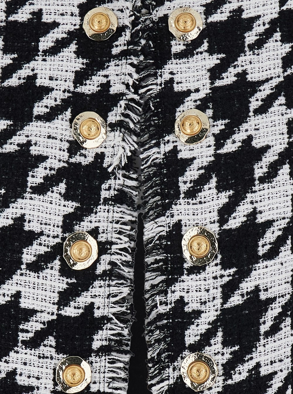 Balmain Tweed Houndstooth Jacket In Multi