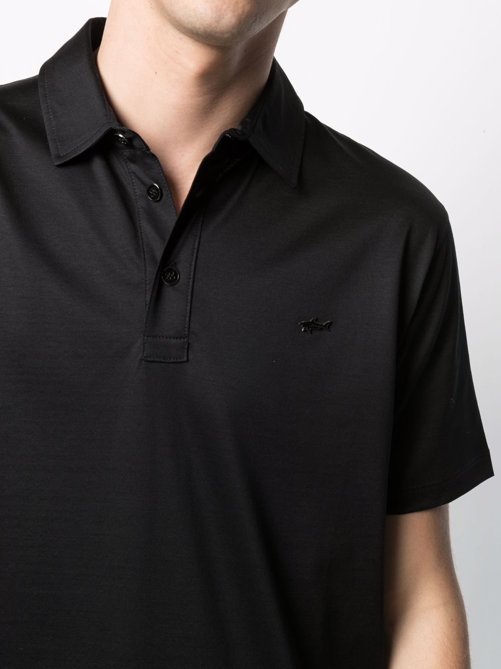 Paul & Shark Embroidered-logo Polo Shirt In Black
