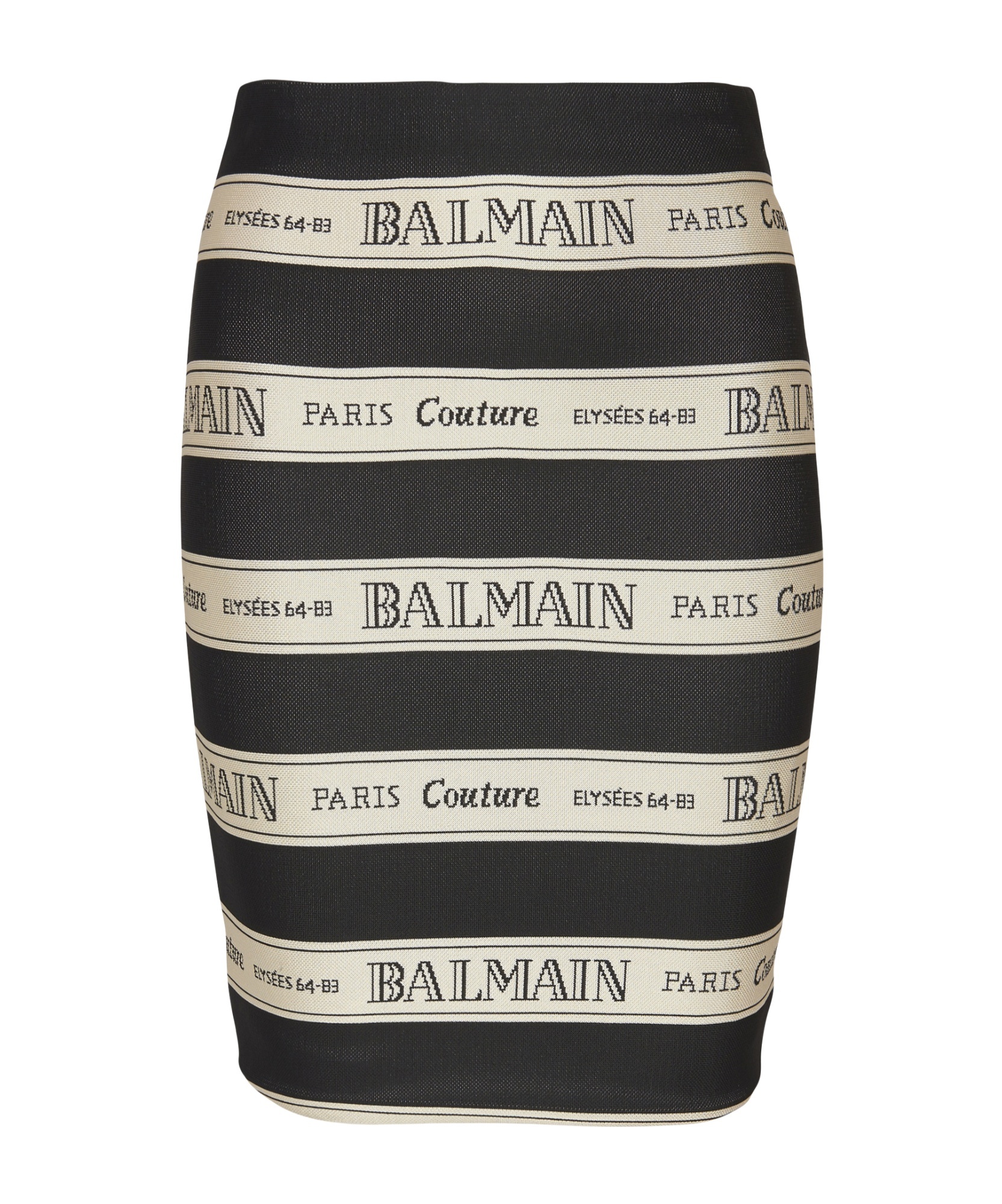 Balmain Ribbon Motif Short Jacquard Skirt In Black