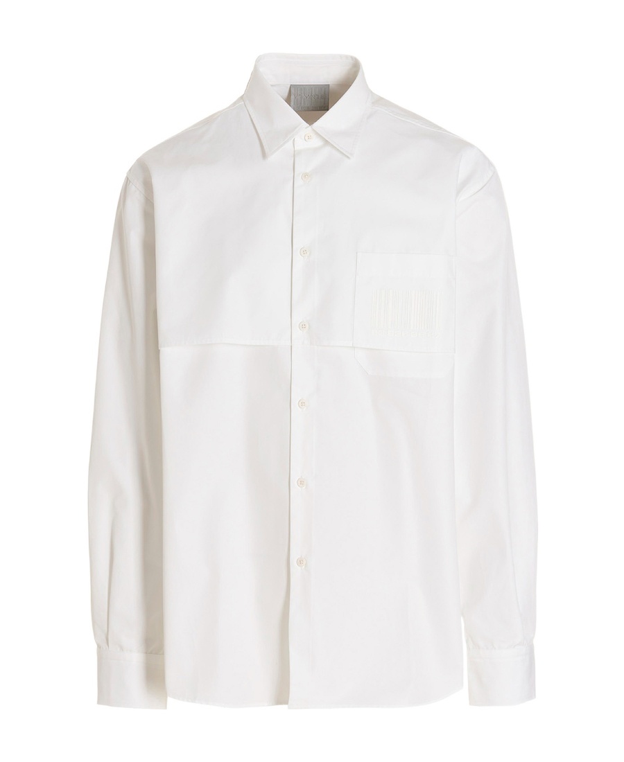 Shop Vtmnts Storm Flap-detail Shirt In White