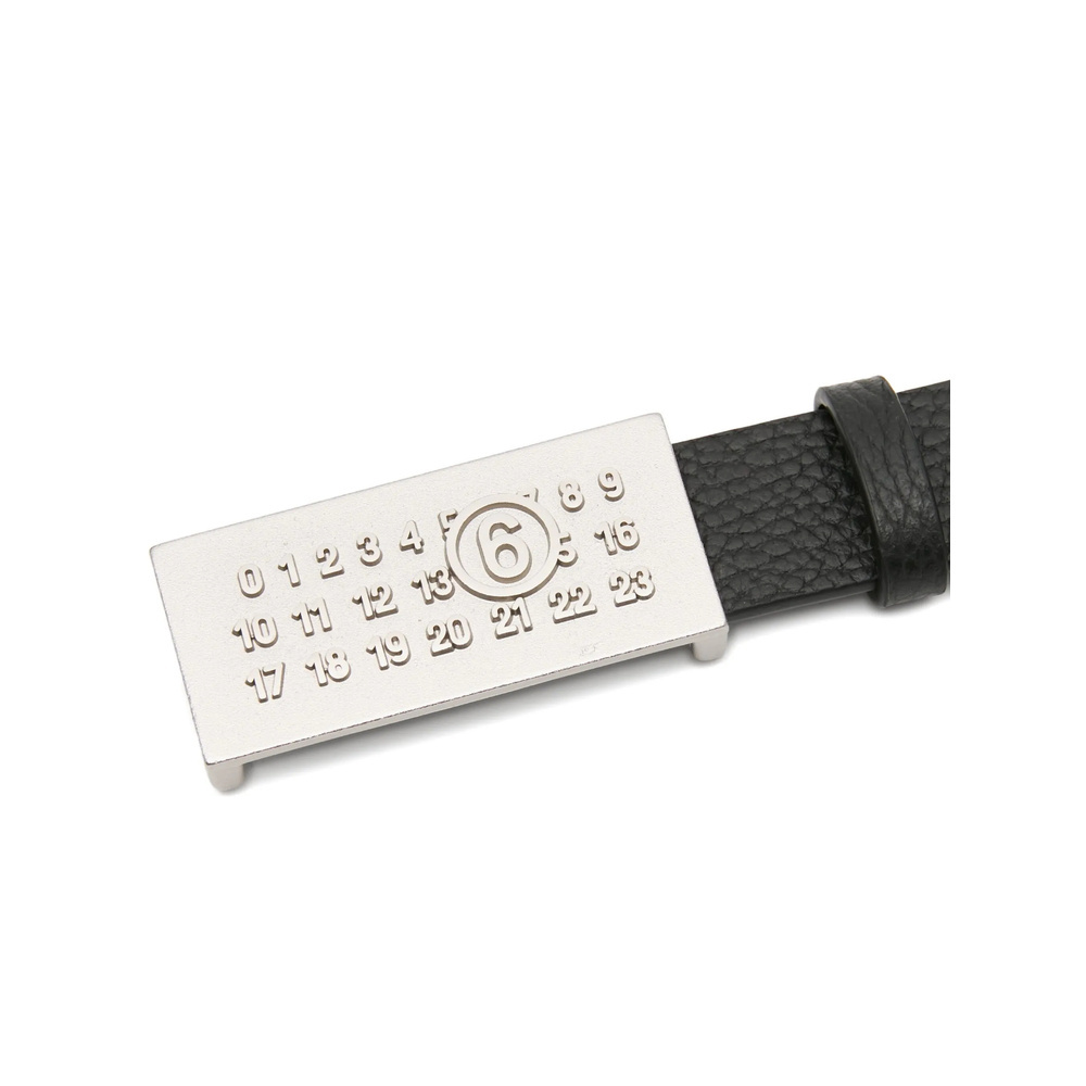 Mm6 Maison Margiela Digital Logo Belt In Black